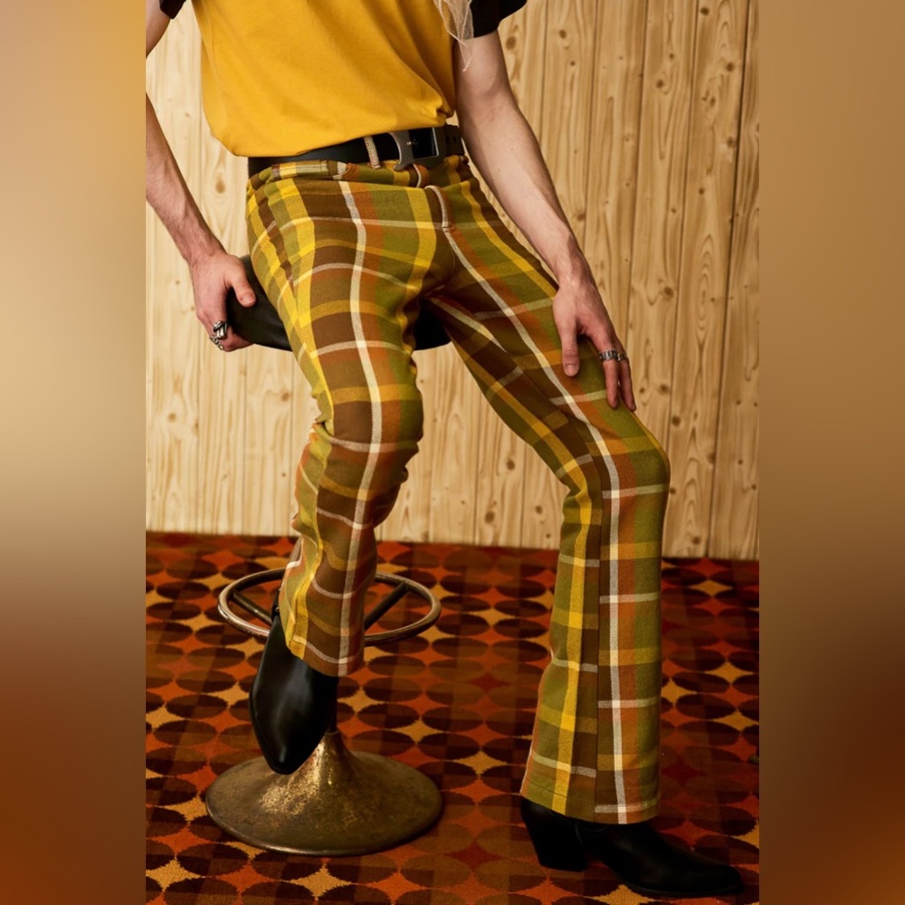 Lay It Down Green Check Trousers - Picture 2 of 4